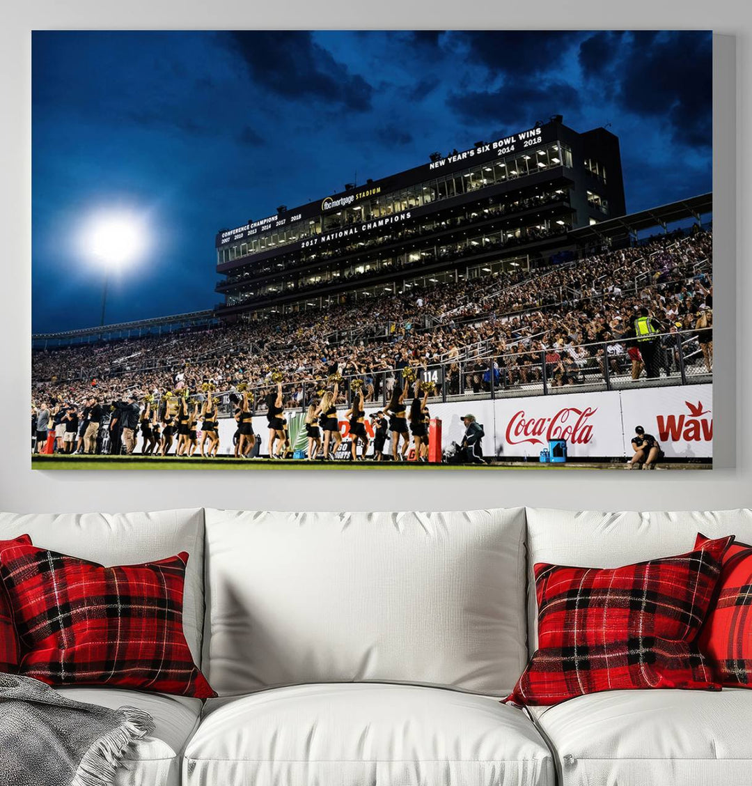 UCF Knights Football Team Print - Orlando FBC Mortgage Stadium Wall Art Canvas Print