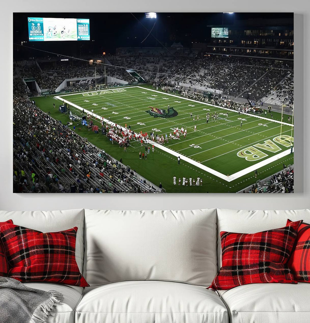 UAB Blazers Football Team Print - Birmingham Protective Stadium Wall Art Canvas Print