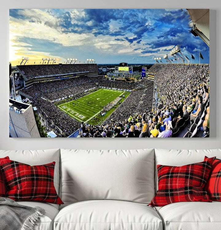 USF Bulls Football Team Print - Tampa Raymond James Stadium Wall Art Canvas Print