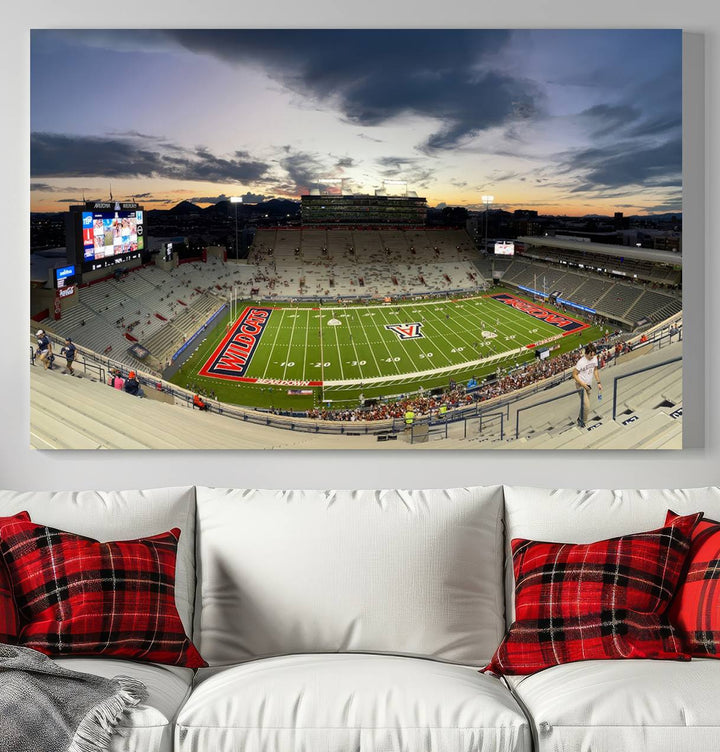 Arizona Wildcats Football Team Print - Tucson Arizona Stadium Wall Art Canvas Print