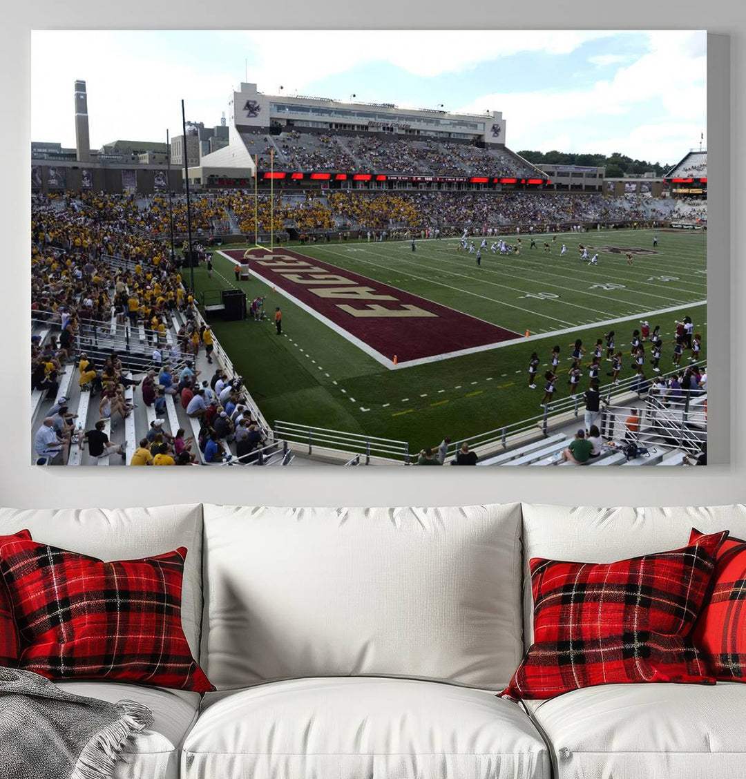 Boston College Eagles Football Team Print - Boston Alumni Stadium Wall Art Canvas Print