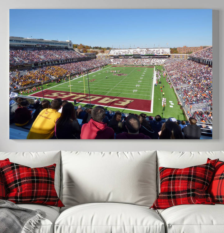 Boston College Eagles Football Team Print - Boston Alumni Stadium Wall Art Canvas Print