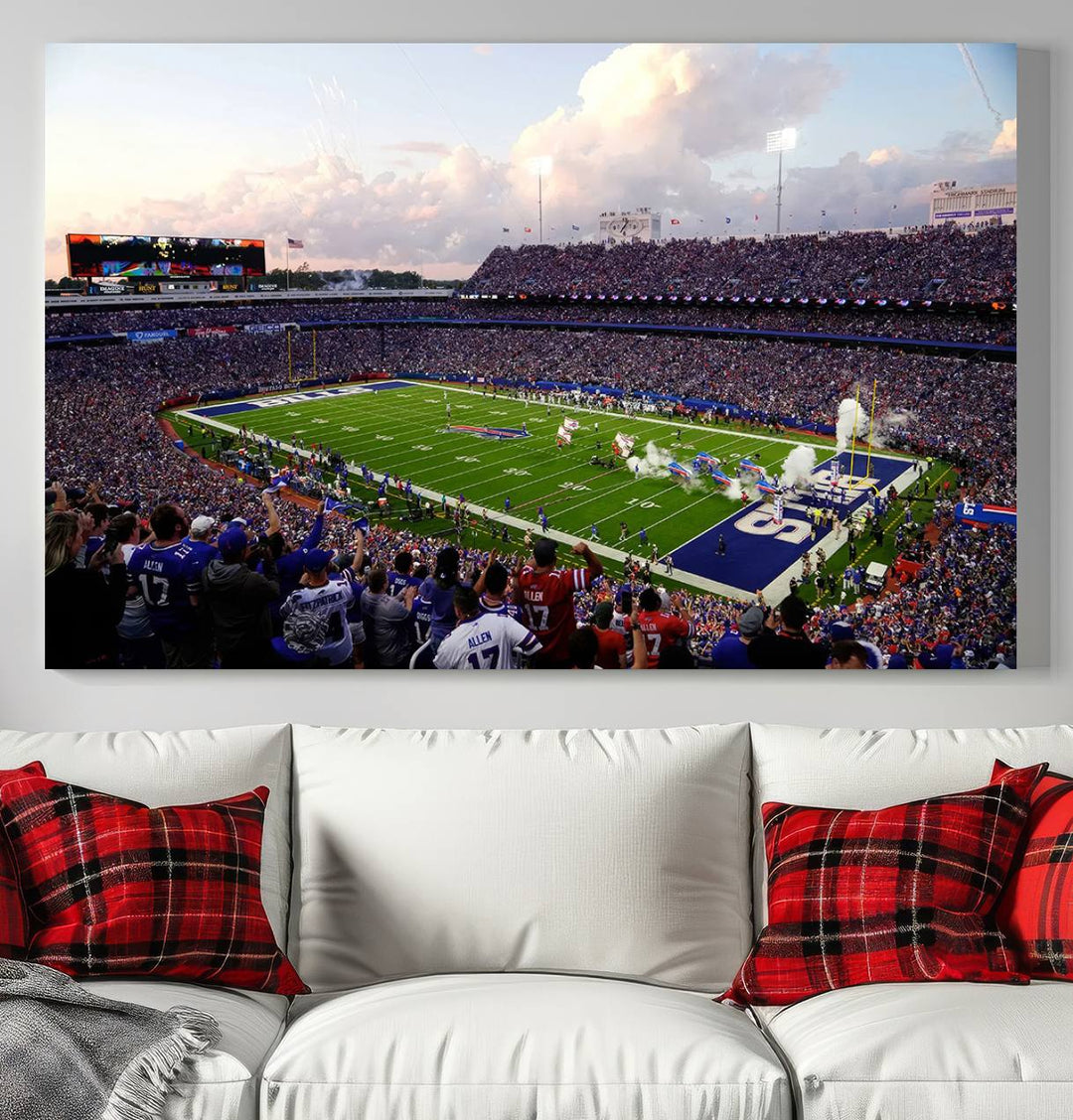 Buffalo Bills Football Team Print - Buffalo Highmark Stadium Wall Art Canvas Print