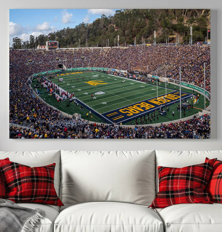 University of California Golden Bears Football Team Print - Berkeley California Memorial Stadium Wall Art Canvas Print