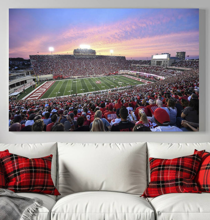 Indiana University Hoosiers Football Team Print - Bloomington Memorial Stadium Wall Art Canvas Print