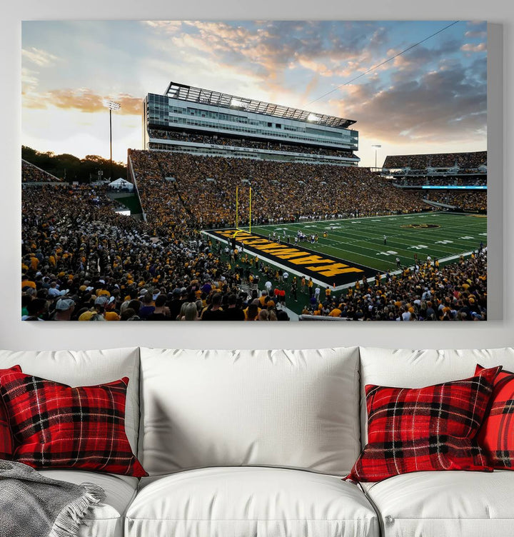 Iowa University Hawkeyes Football Team Print - Iowa City Kinnick Stadium Wall Art Canvas Print