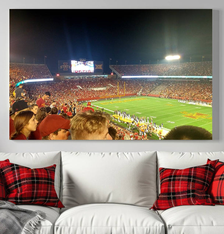 Iowa State University Cyclones Football Team Print - Jack Trice Stadium Ames Wall Art Canvas Print