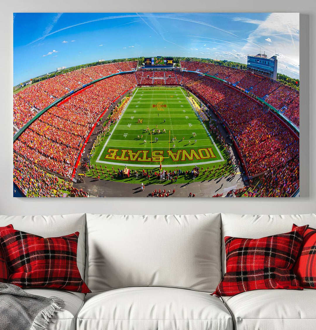 Iowa State University Cyclones Football Team Print - Ames Jack Trice Stadium Wall Art Canvas Print