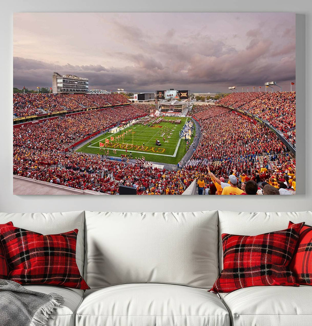 Iowa State University Cyclones Football Team Print - Ames Jack Trice Stadium Wall Art Canvas Print