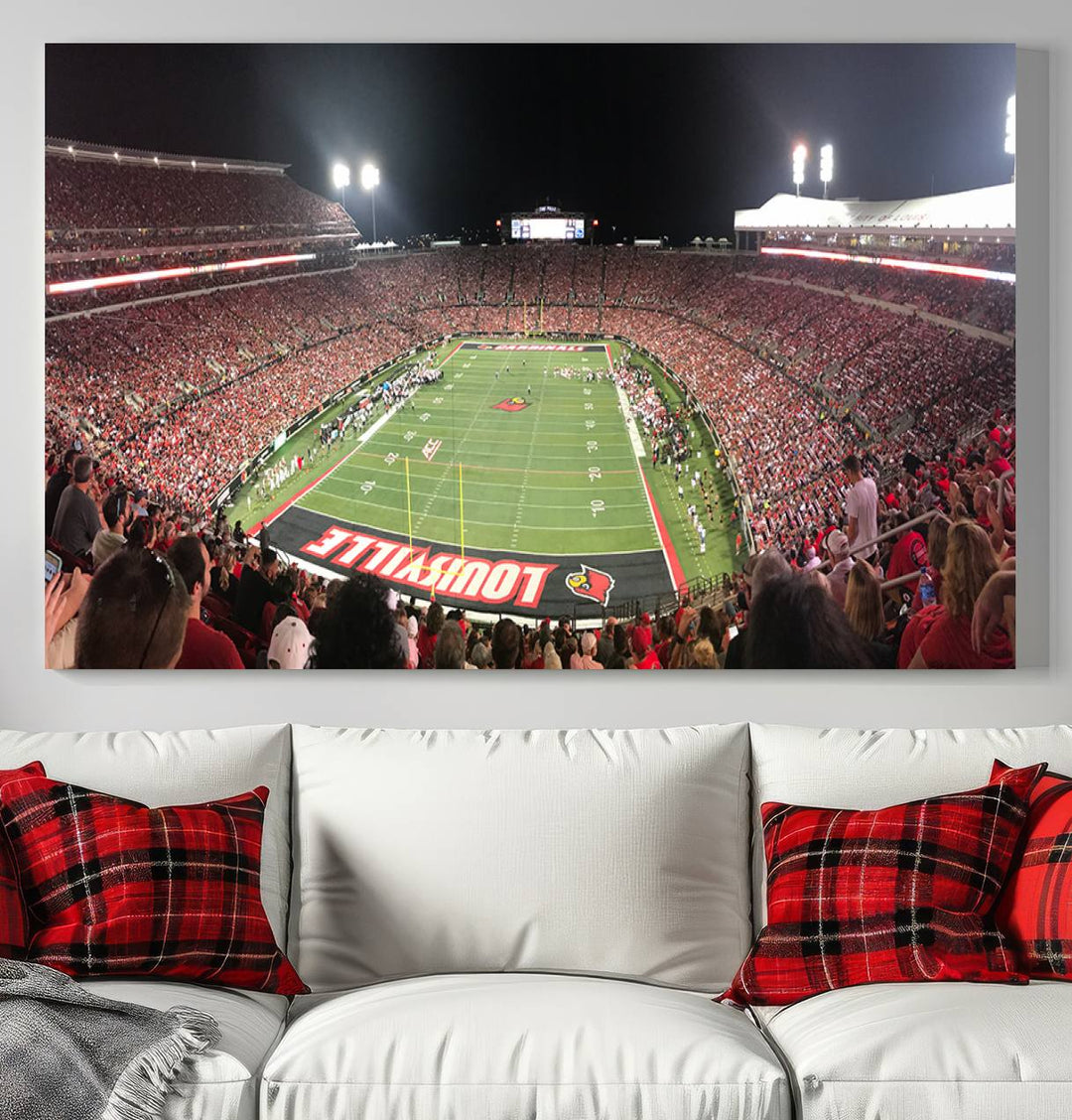 University of Louisville Cardinals Football Team Print - Louisville Cardinal Stadium Wall Art Canvas Print