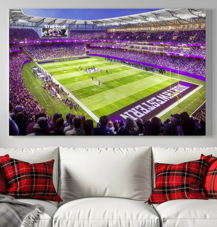 Northwestern University Wildcats Football Team Print - Evanston Ryan Field Wall Art Canvas Print