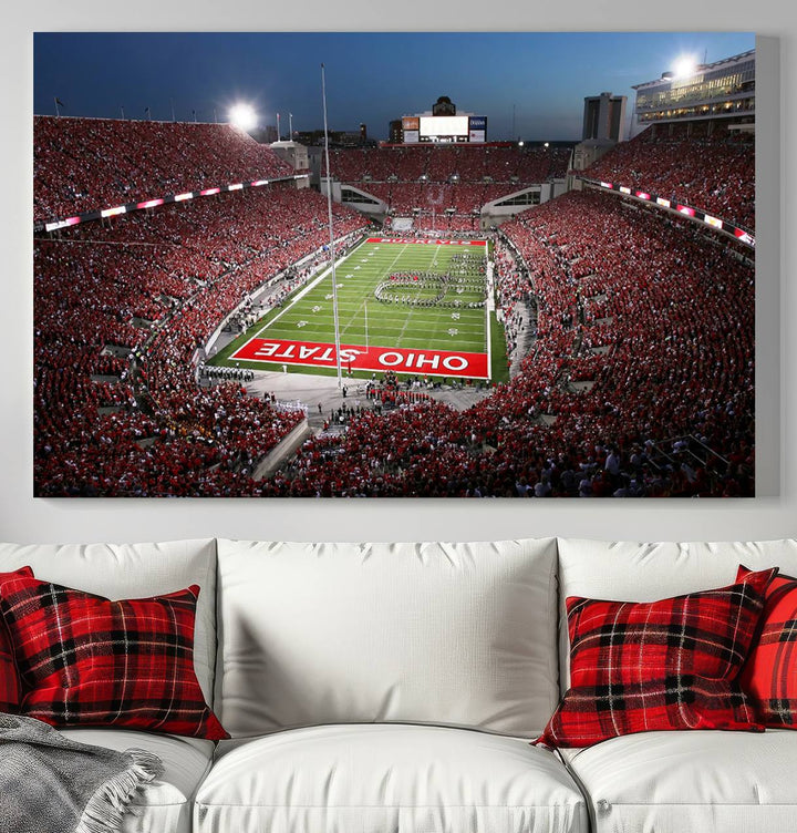 Ohio State University Buckeyes Football Team Print - Columbus Ohio Stadium Wall Art Canvas Print