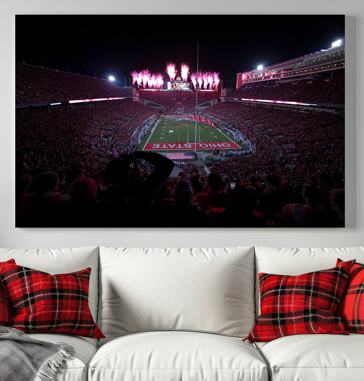 Ohio State University Buckeyes Football Team Print - Columbus Ohio Stadium Wall Art Canvas Print