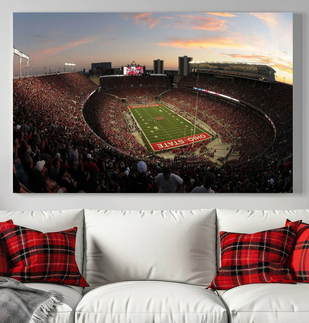 Ohio State University Buckeyes Football Team Print - Columbus Ohio Stadium Wall Art Canvas Print