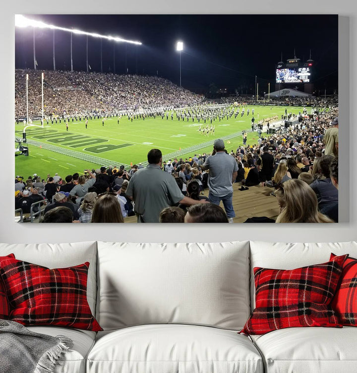 Purdue University Boilermakers Football Team Print - West Lafayette Ross-Ade Stadium Wall Art Canvas Print