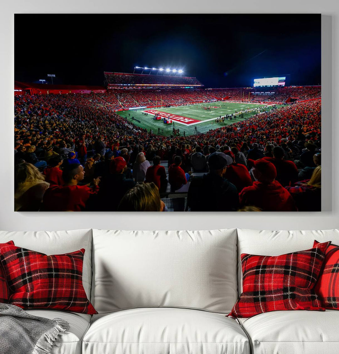 Rutgers Scarlet Knights Football Team Print - SHI Stadium, Piscataway Wall Art Canvas Print