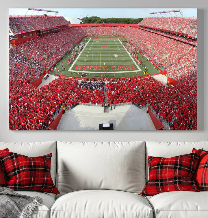 Rutgers Scarlet Knights Football Team Print - Piscataway SHI Stadium Wall Art Canvas Print