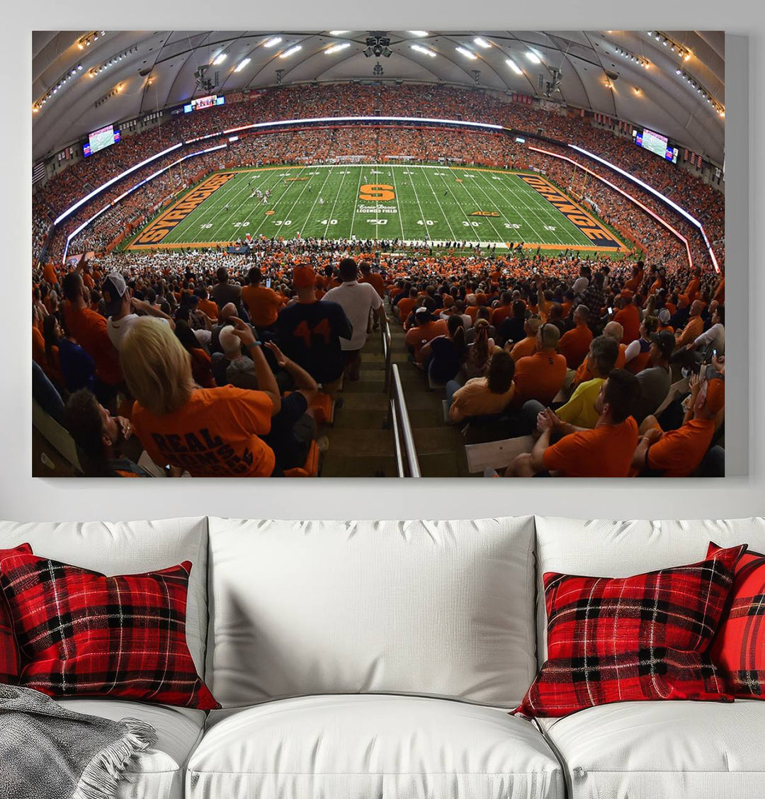 Syracuse University Orange Football Team Print - Syracuse JMA Wireless Dome Wall Art Canvas Print