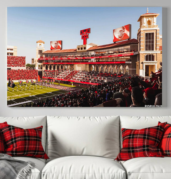 Texas Tech Red Raiders Football Team Print - Lubbock Jones AT&T Stadium Wall Art Canvas Print