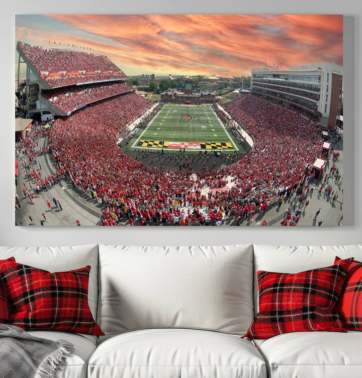 University of Maryland Terrapins Football Team Print - College Park SECU Stadium Wall Art Canvas Print