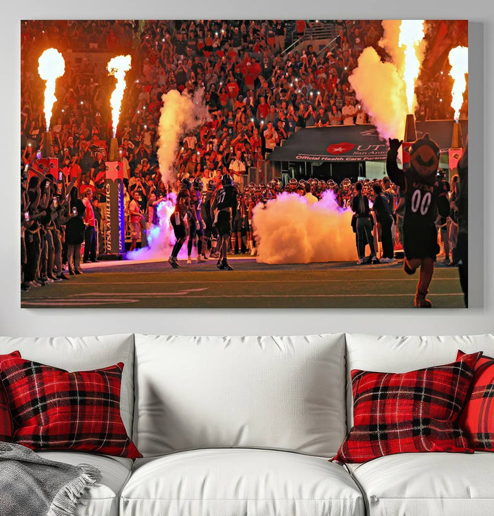 The University of Texas at San Antonio Roadrunners Football Team Print - San Antonio Alamodome Wall Art Canvas Print