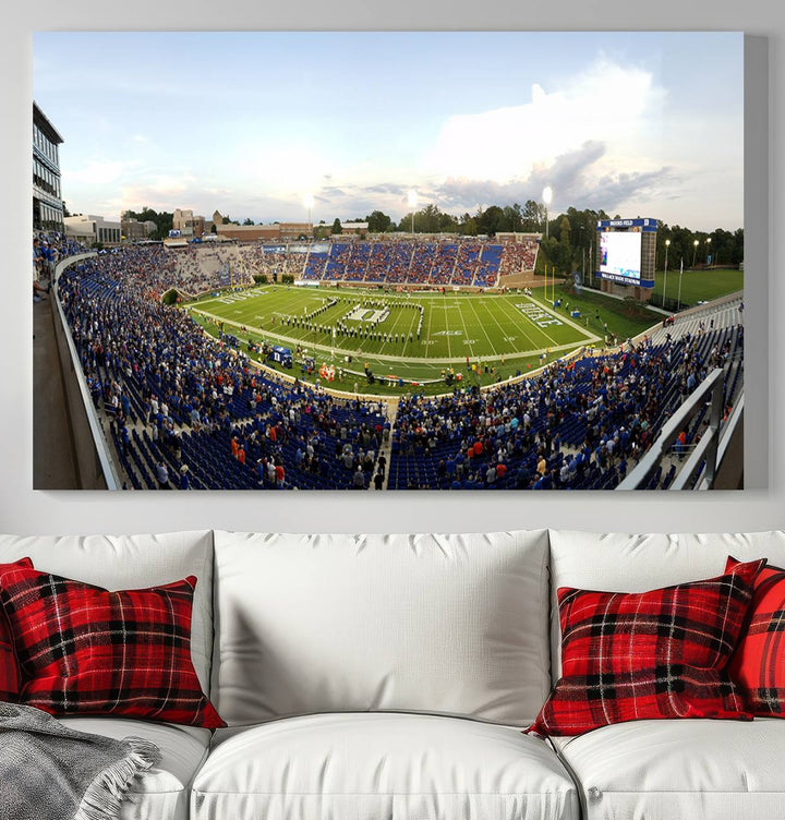 The Duke University Blue Devils Football Team Print - Durham Wallace Wade Stadium Wall Art Canvas Print