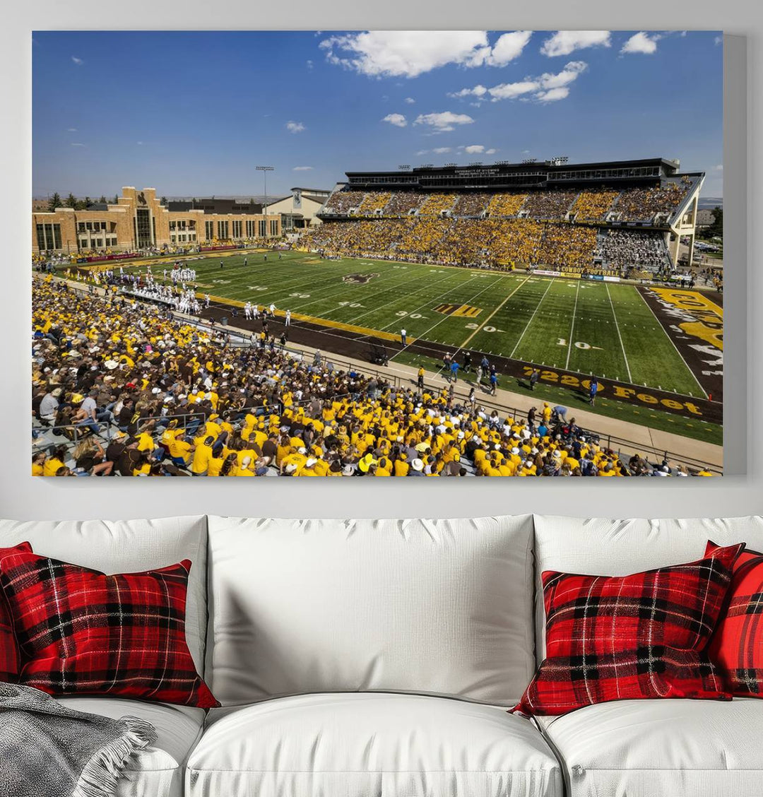 University of Wyoming Cowboys Football Team Print - Laramie Jonah Field at War Memorial Stadium Wall Art Canvas Print