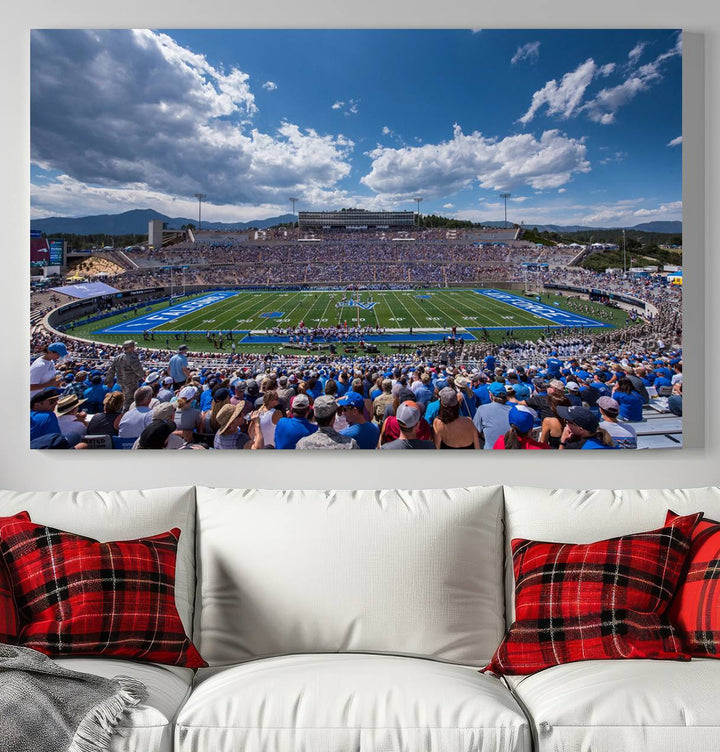 Air Force Falcons Football Team Print - Colorado Springs Falcon Stadium Wall Art Canvas Print