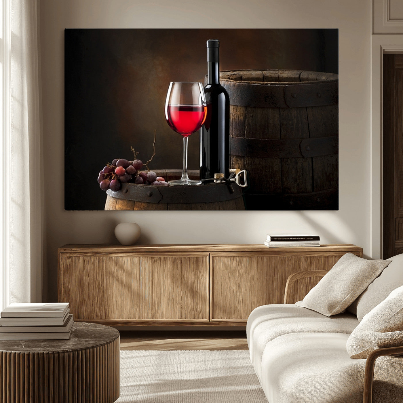 MGV-CV-36X24 - Red Wine and Bottle Canvas Print