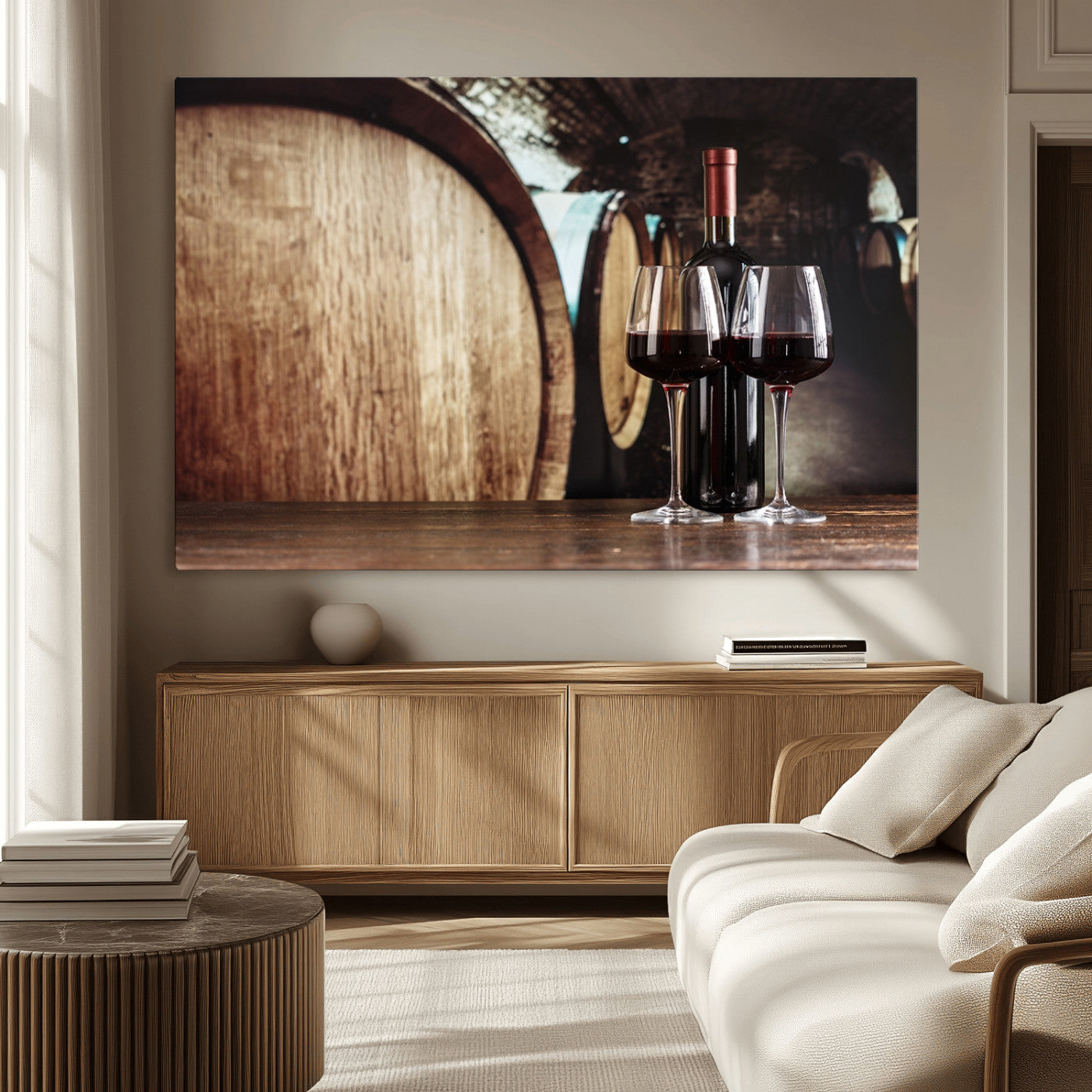 MGV-CV-36X24 - Wine and Barrel Wall Art Canvas Print