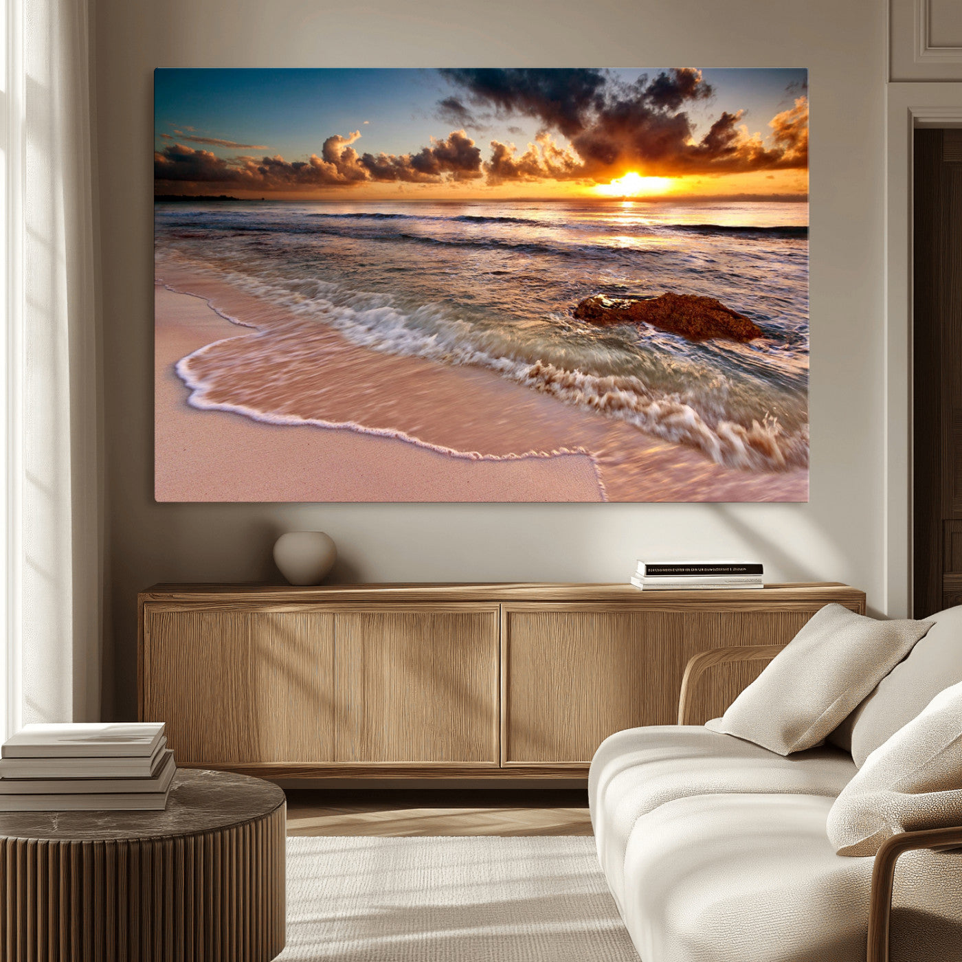 MGV-CV-36X24 - Sunset on Ocean Wall Art Canvas Print