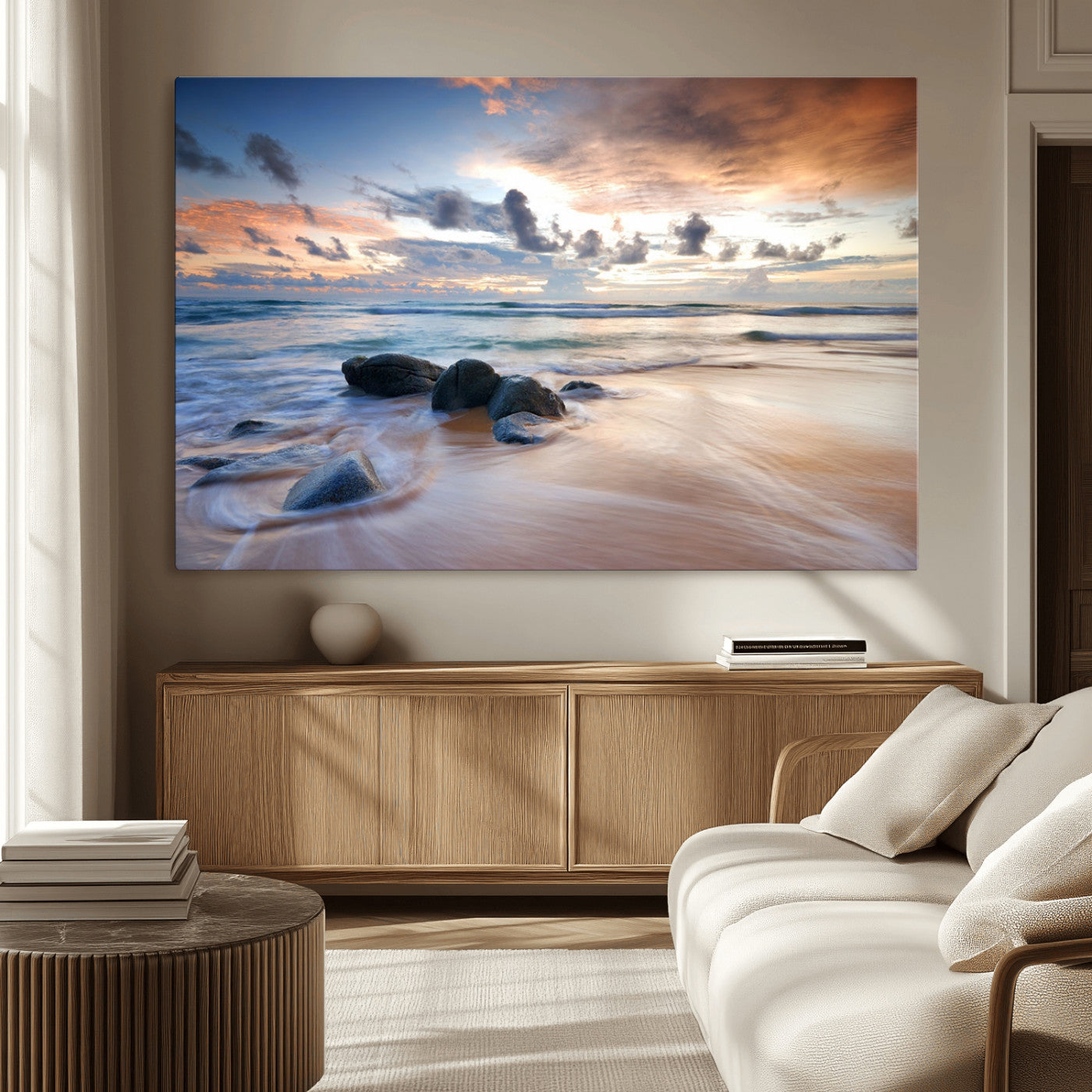 MGV-CV-36X24 - Serene Weather On The Beach Wall Art Canvas Print