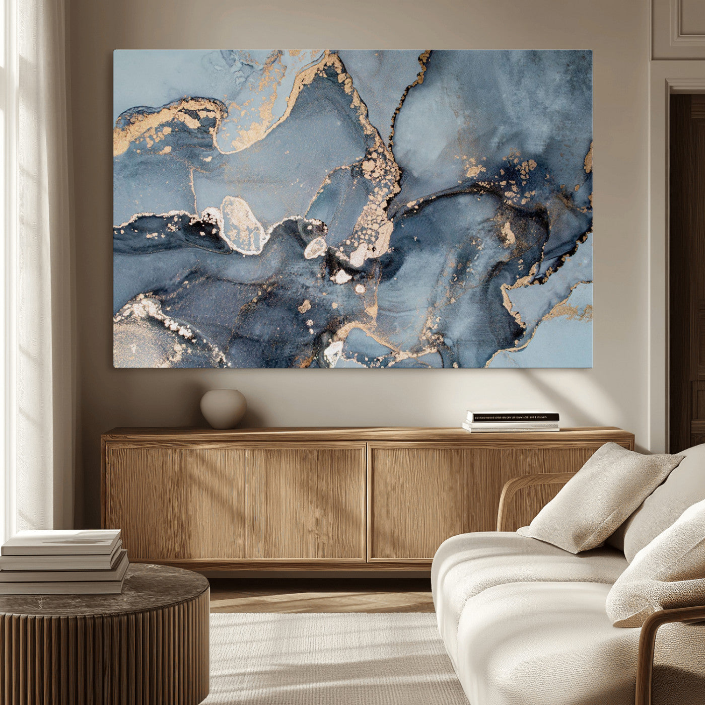 MGV-CV-36X24 - Multipanel Marble Fluid Effect Wall Art Abstract Canvas Wall Art Print