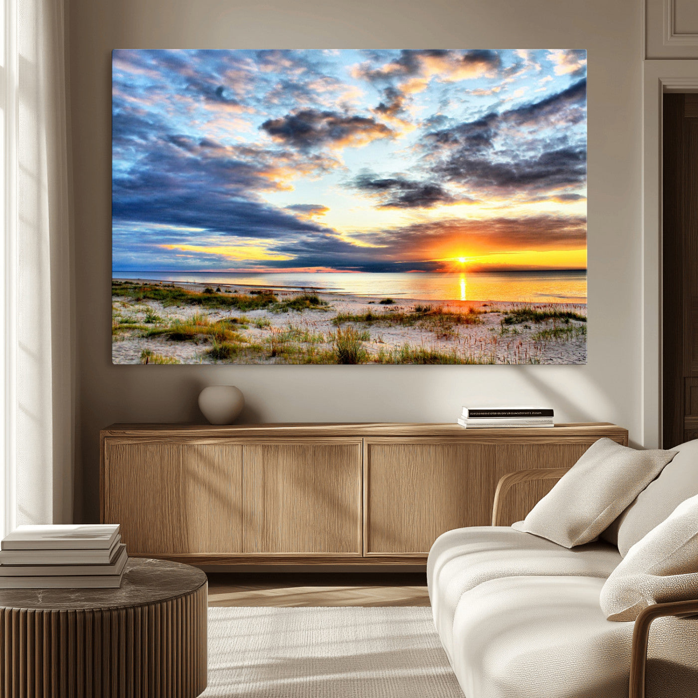 39645-MGV-CV-36X24-Sunset On The Ocean Wall Art Canvas Print