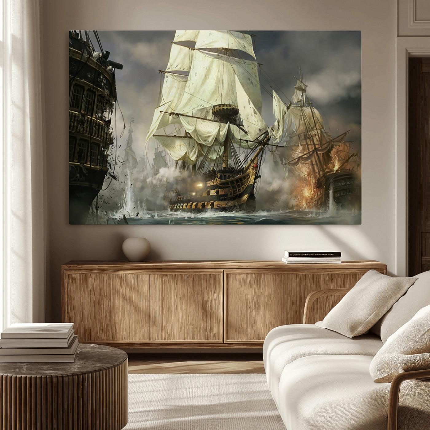 MGV-CV-36X24 - Pirate Ship War Wall Art Canvas Print