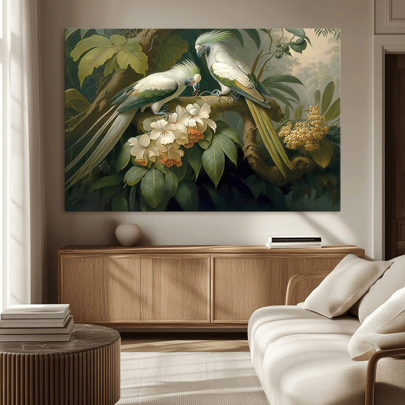 -Tropical Paradise Print Wall Art Stunning Artwork of a Parrot in a Lush Forest with Beautiful