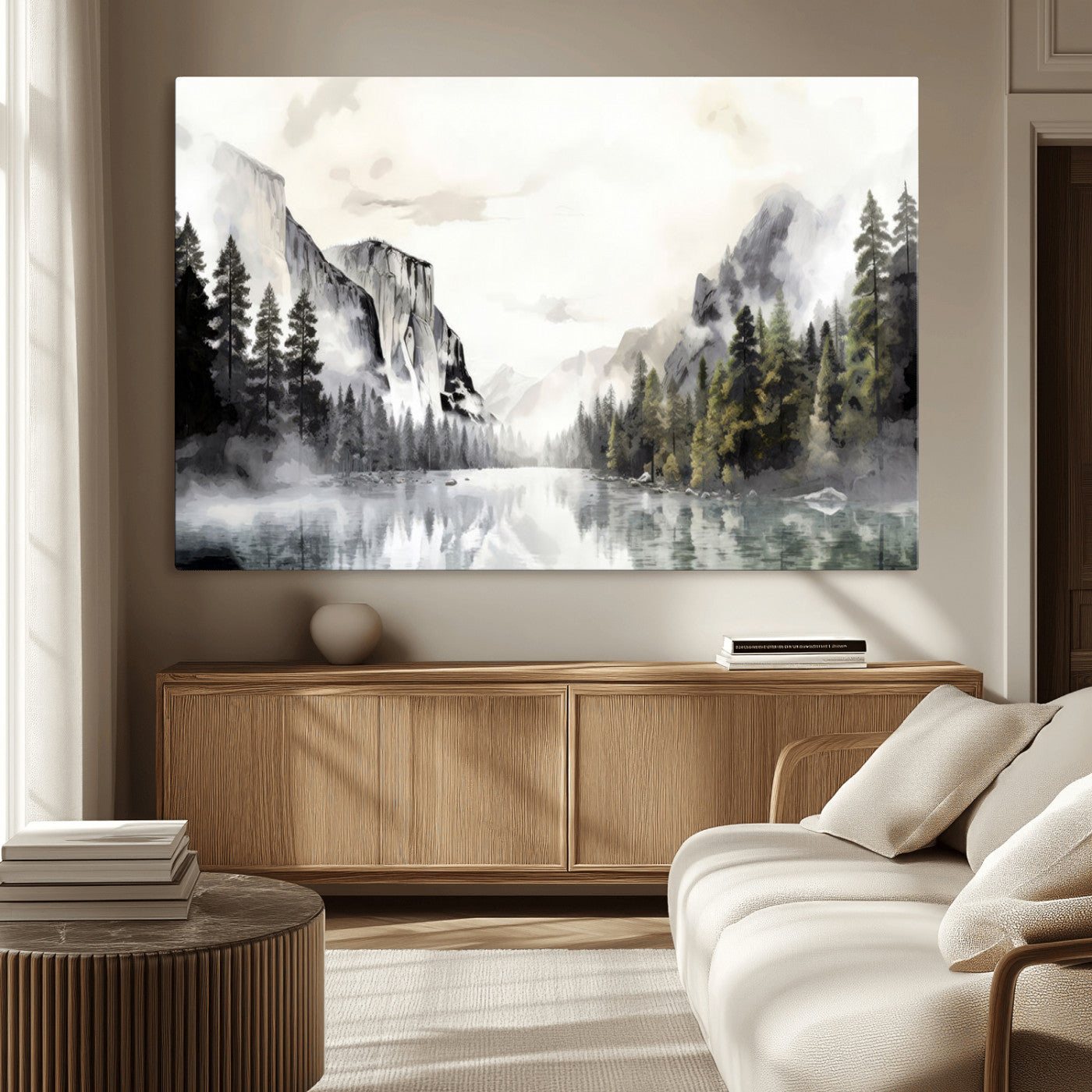 -Yosemite Valley Wall Art Canvas Print – Framed and Ready to Hang – Majestic Nature Landscape Décor