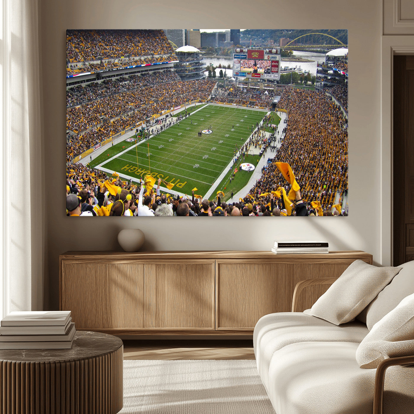 51419-MGV-CV-36X24 - Pittsburgh Steelers Print - Pittsburgh Heinz Field Stadium Wall Art Canvas Print