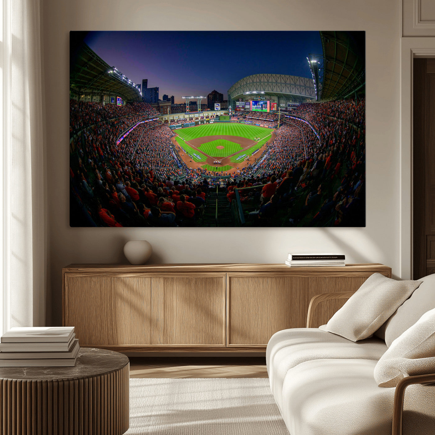 MGV-CV-36X24 - Houston Astros Baseball Team Print - Houston Minute Maid Park Stadium Wall Art Canvas Print