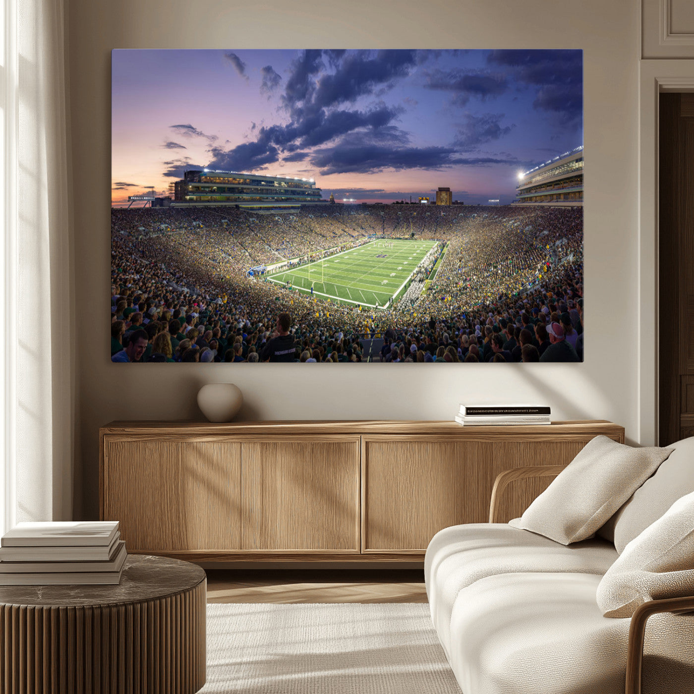 MGV-CV-36X24 - Notre Dame Fighting Irish Football Team Print - Notre Dame Stadium Wall Art Canvas Print