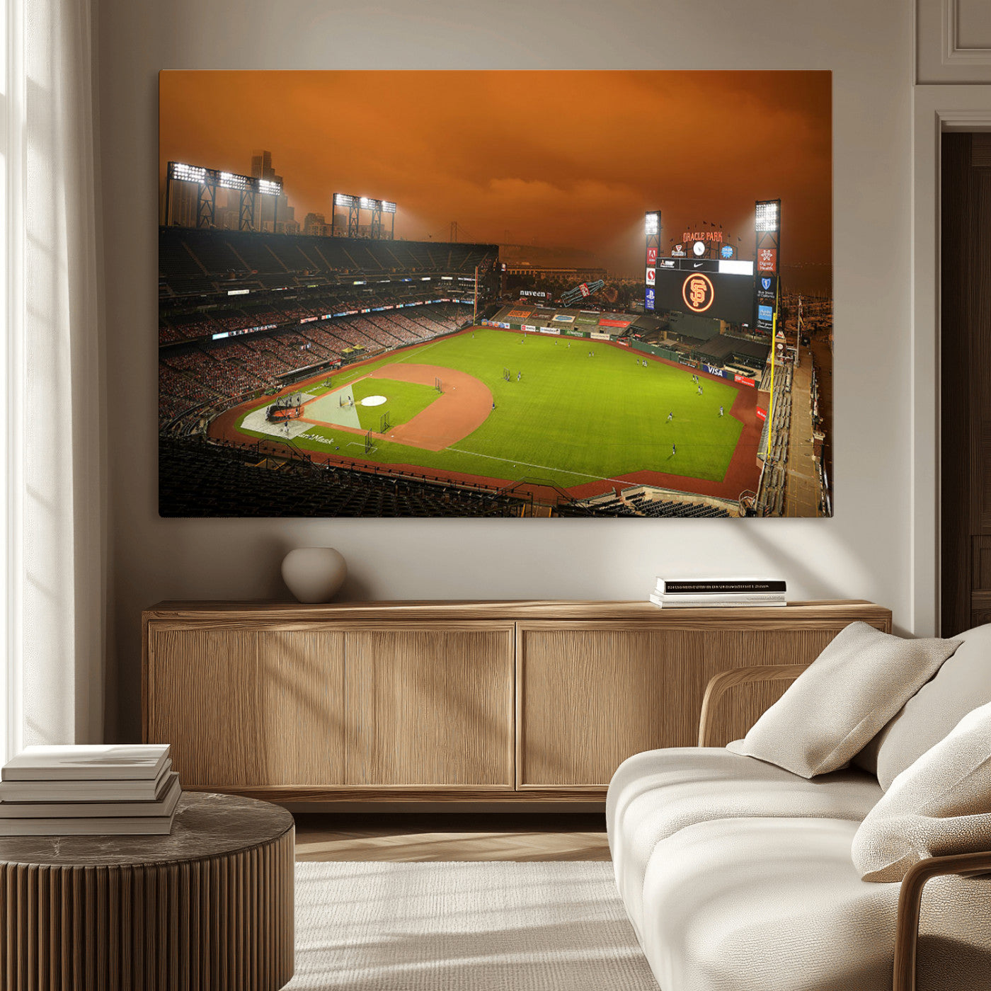 MGV-CV-36X24 - San Francisco Giants Baseball Team Print - Oracle Park Stadium Wall Art Canvas Print