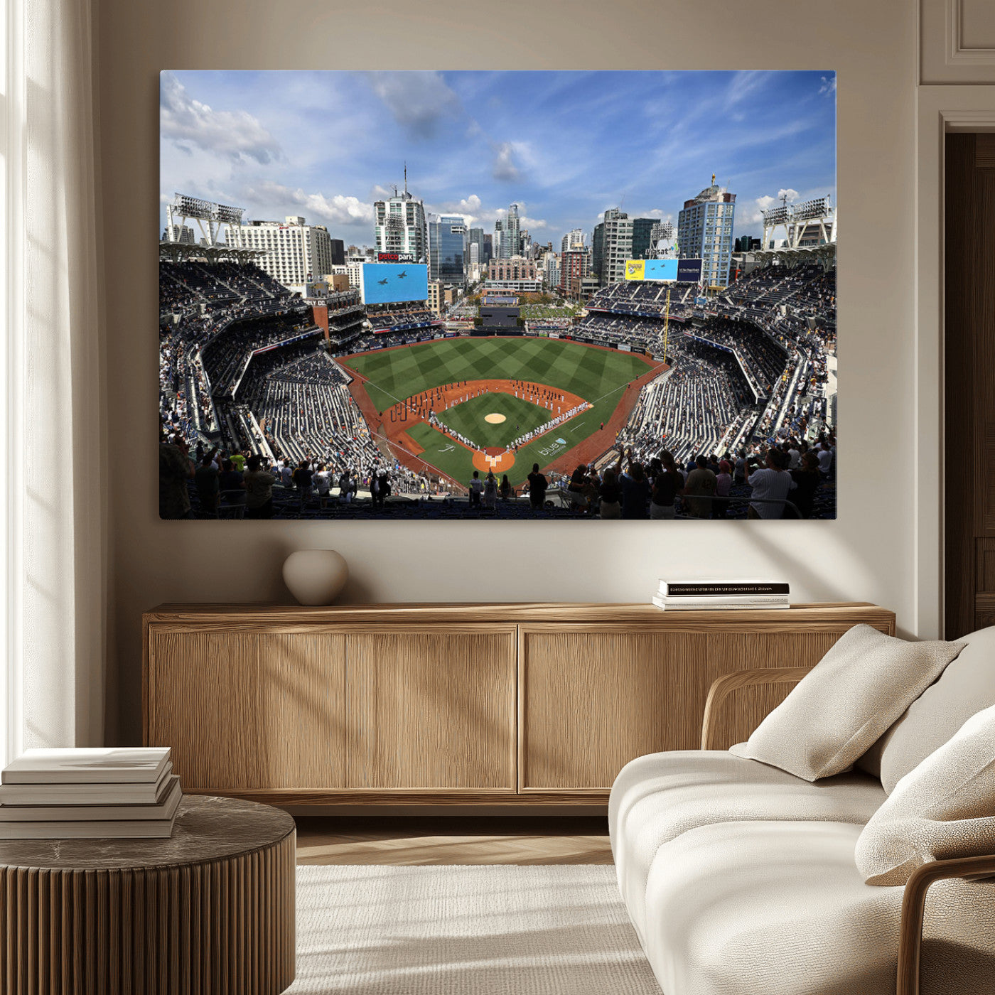 MGV-CV-36X24 - San Diego Padres Baseball Team Print - Petco Park Stadium Wall Art Canvas Print