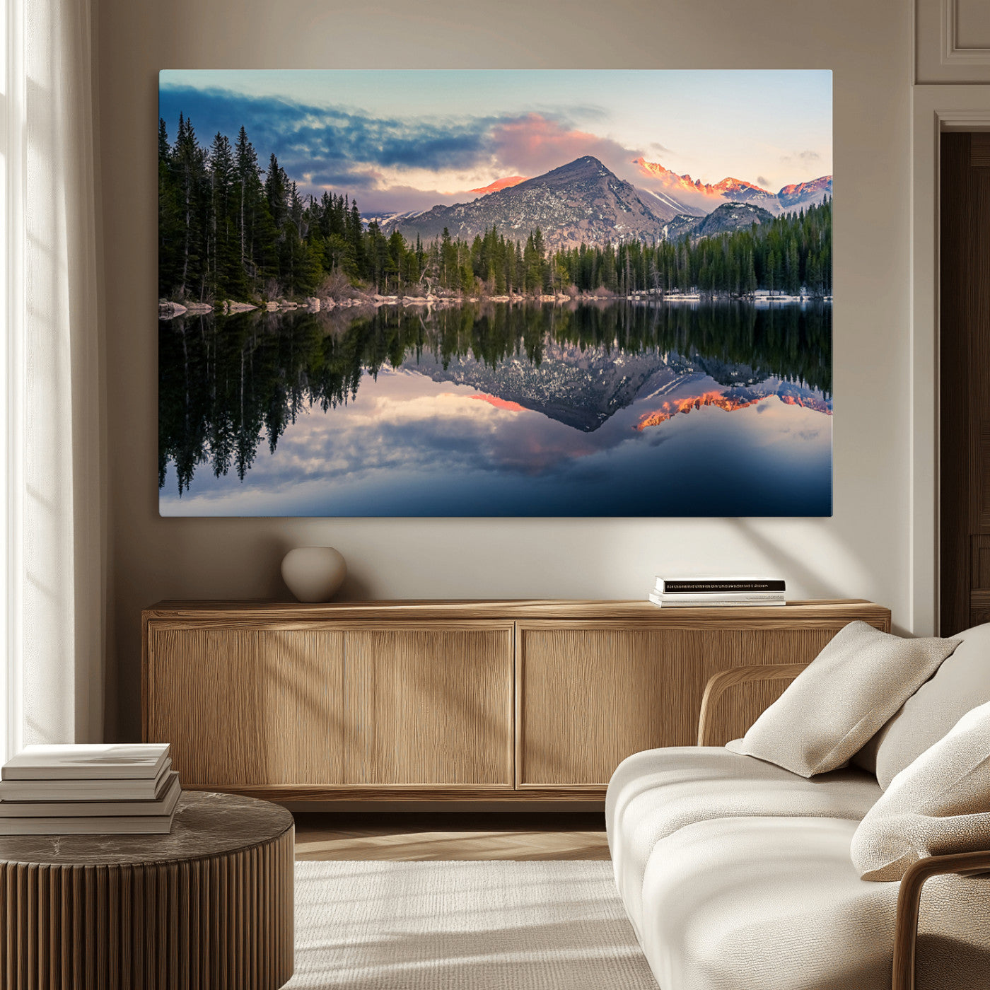 84227-MGV-CV-36X24-Bear Lake Reflection at Rocky Mountain National Park Wall Art Canvas Print, Scenic Mountain