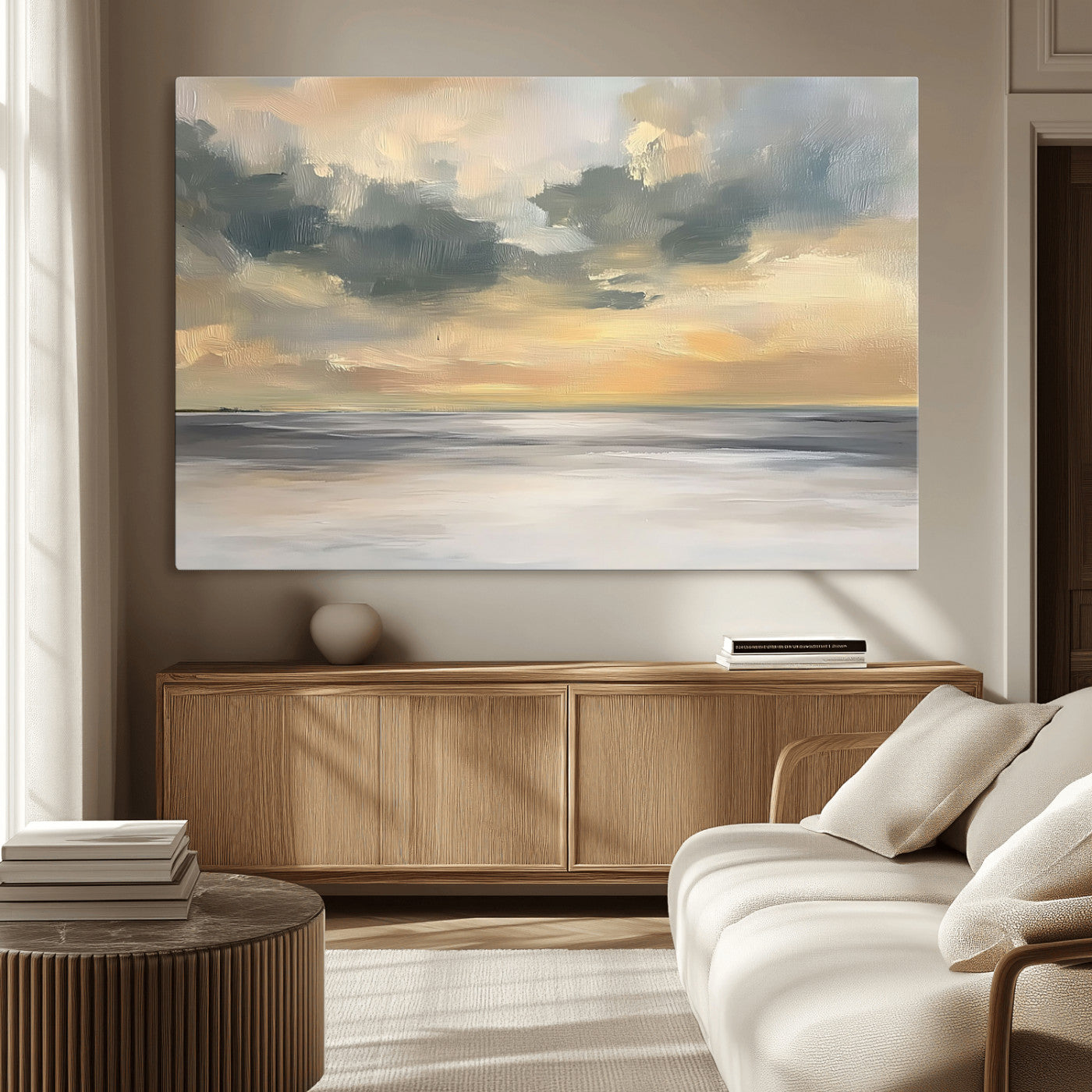 MGV-CV-36X24 - Modern Coastal Artwork with Vibrant Abstract Ocean Waves Wall Art Canvas Print for Contemporary