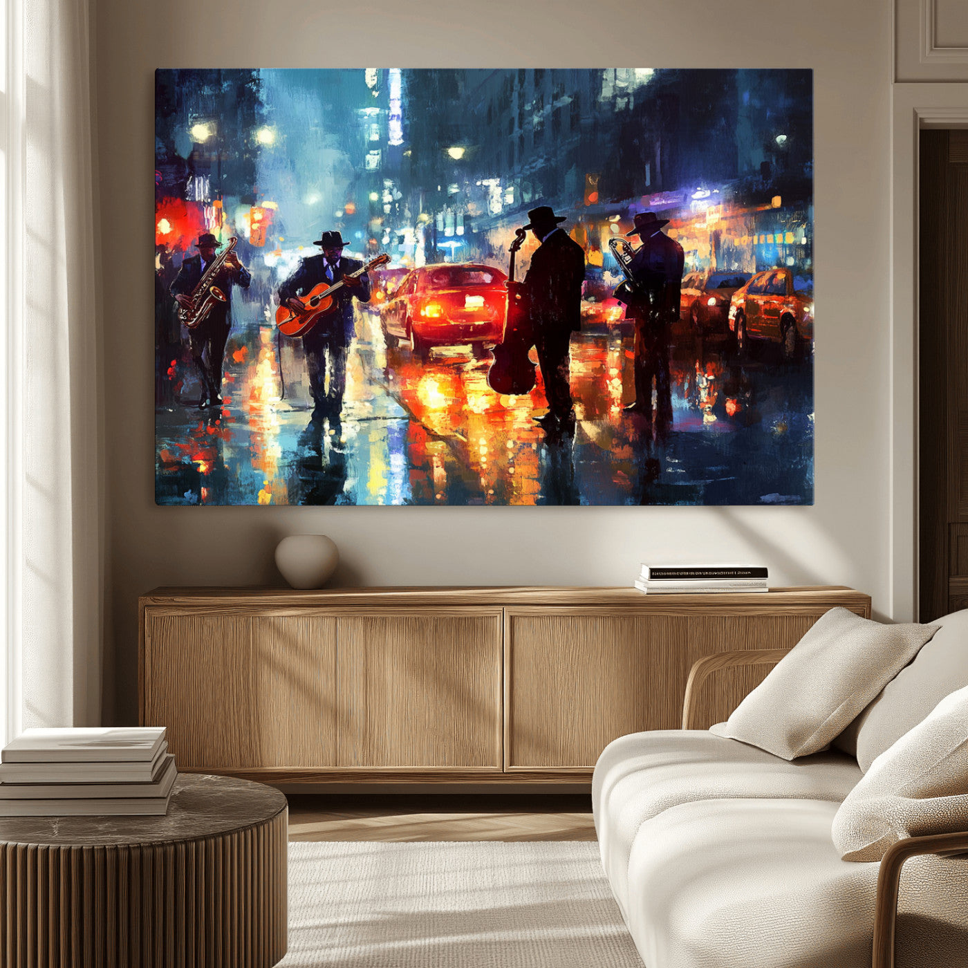 MGV-CV-36X24 - African American Jazz Canvas - Abstract Music Wall Art Print - Abstract Jazz Wall Art Framed Prints