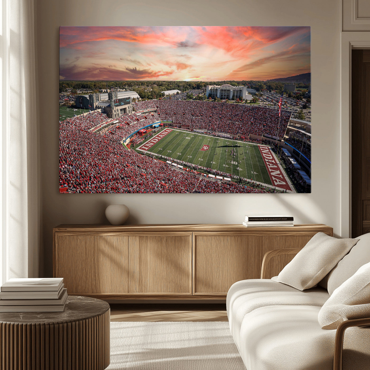 51135-MGV-CV-36X24-Indiana Memorial Stadium Wall Art Canvas Print, Framed Studium Canvas Art, Indiana Memorial Stadium
