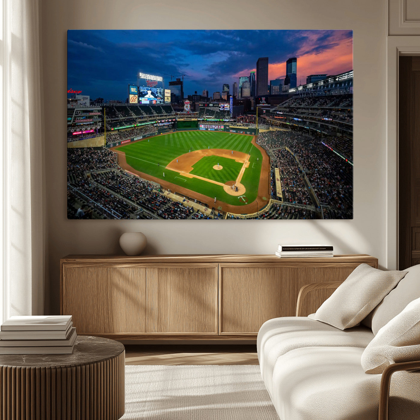 Target Field Wall Art Canvas Print, Baseball Stadium Print, Minneapolis Major League Baseball's Minnesota Twins