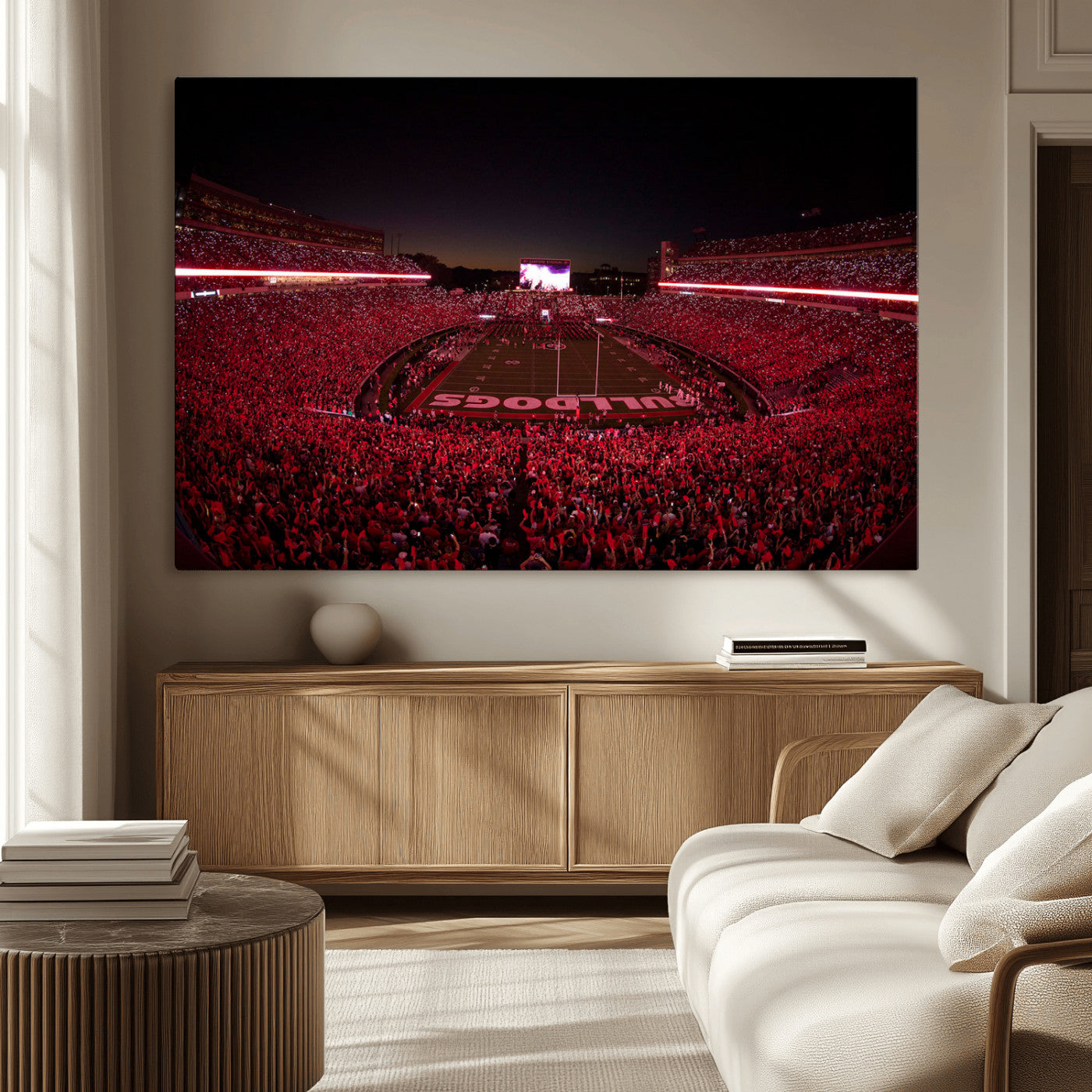 Dooley Stadium Wall Art Print, Sports Arena Canvas Wall Art, Dooley Field at Sanford Stadium Canvas Print, Modern Athletic Field Art Printing
