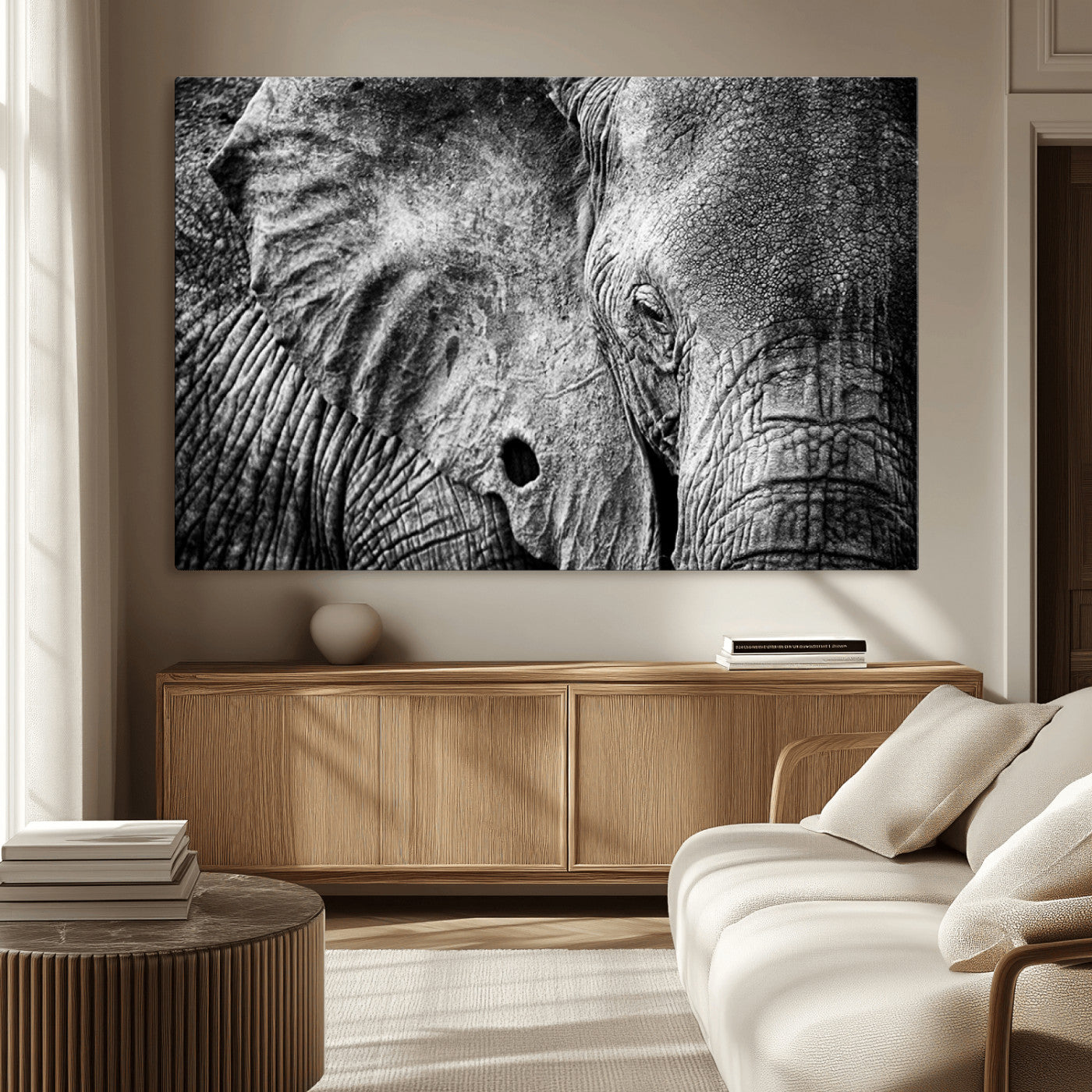 MGV-CV-36X24 - Wild Old Elephant Wall Art Canvas Print