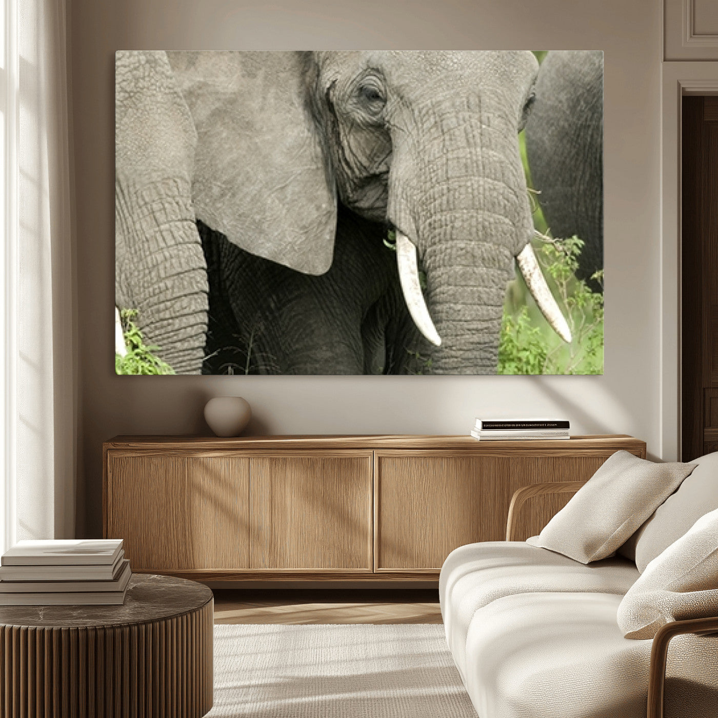 MGV-CV-36X24 - Wild Elephant Wall Art Canvas Print